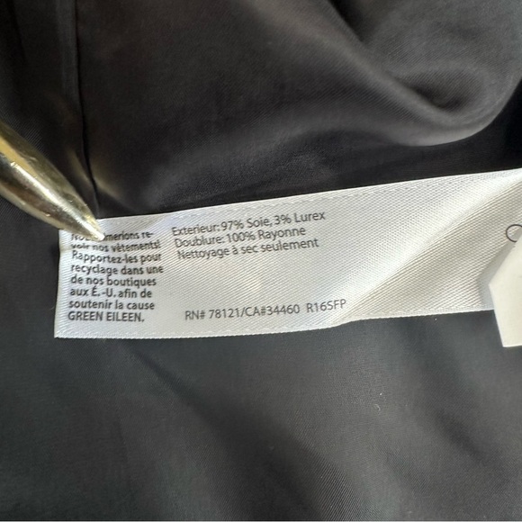 NWT Eileen Fisher Blazer Hand Loomed Sparkle Silk Round Neck Jacket Black Size 6 - Picture 11 of 13